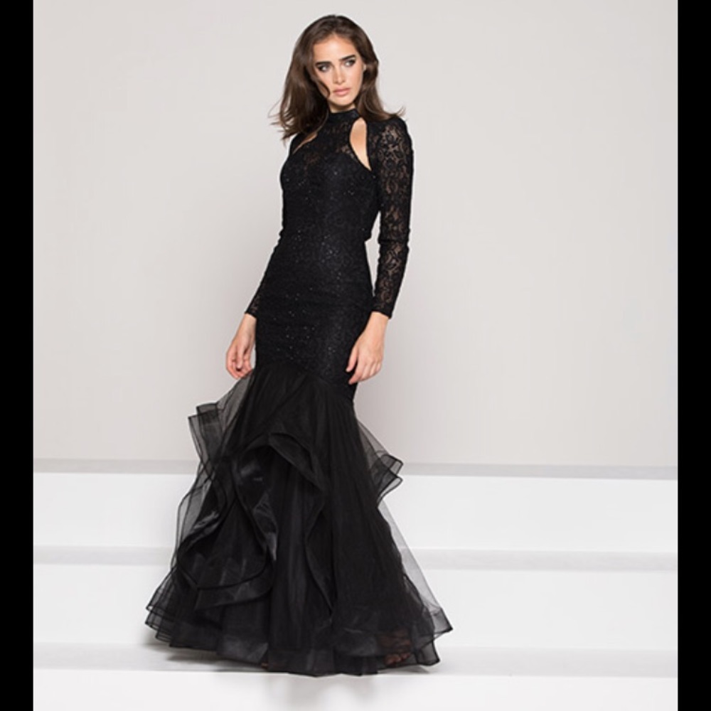 Sexy GLOW gown BLACK BEADED AND LACE
